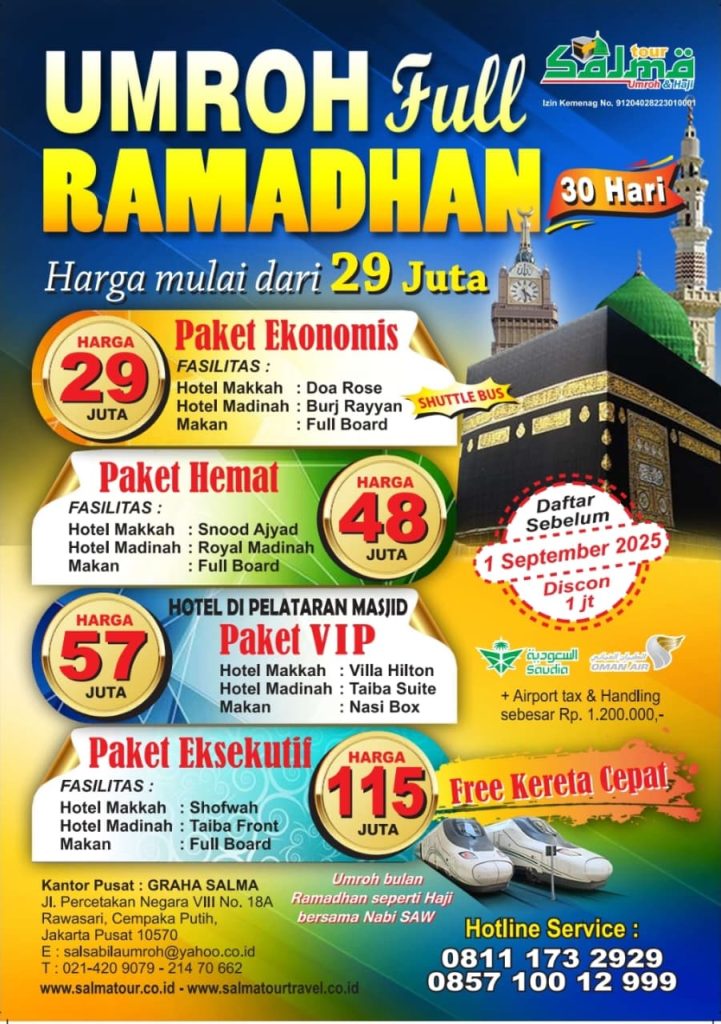 Murah, Umroh 30 Hari Hanya Rp 29 Juta - Salma Tour