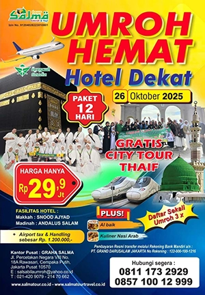 Paket Umroh Oktober 2025 Program 12 Hari - Grand darusalam jakarta salma tour